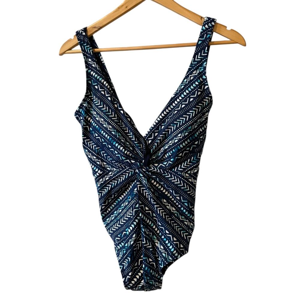 Jantzen one piece bathing suit blue UPF 50 6